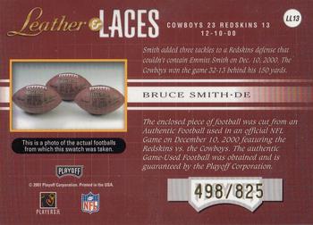 2001 Playoff Absolute Memorabilia - Leather and Laces #LL13 Bruce Smith Back