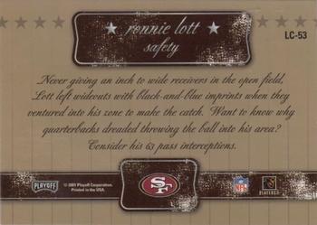 2001 Playoff Contenders - Legendary Contenders Autographs #LC-53 Ronnie Lott Back