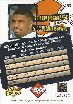 1996 Collector's Edge #53 Anthony Pleasant Back