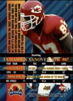 1996 Collector's Edge Advantage #71 Tamarick Vanover Back
