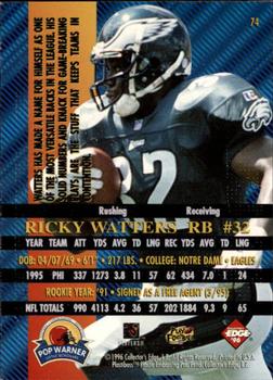 1996 Collector's Edge Advantage #74 Ricky Watters Back