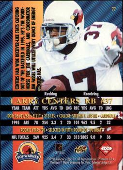 1996 Collector's Edge Advantage #77 Larry Centers Back