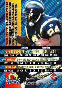 1996 Collector's Edge Advantage #86 Aaron Hayden Back
