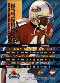 1996 Collector's Edge Advantage #92 Terry Kirby Back