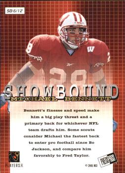 2001 Press Pass - Showbound #SB6 Michael Bennett Back