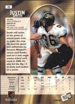 2001 Press Pass SE - Gold #36 Justin Smith Back