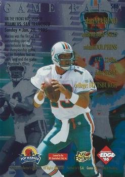 1996 Collector's Edge Advantage - Super Bowl Game Ball #SB6 Dan Marino Back