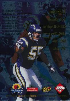 1996 Collector's Edge Advantage - Super Bowl Game Ball #SB16 Junior Seau Back