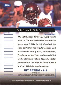2001 SAGE HIT - Rarefied #R46 Michael Vick Back