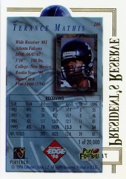 1996 Collector's Edge President's Reserve #206 Terance Mathis Back