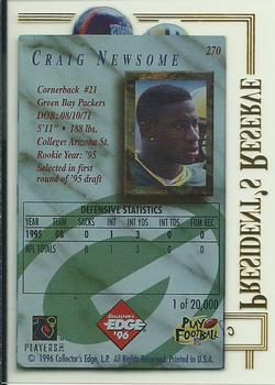 1996 Collector's Edge President's Reserve #270 Craig Newsome Back