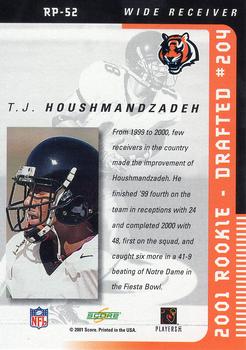 2001 Score Select - Rookie Preview Autographs #RP-52 T.J. Houshmandzadeh Back