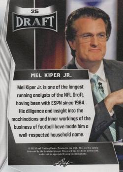 2023 Leaf Draft #25 Mel Kiper Jr. Back