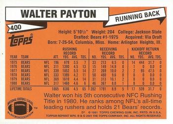 2001 Topps - Walter Payton Reprints #WP6 Walter Payton Back