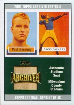 2001 Topps Archives - Relic Seats #AS-PH Paul Hornung Front