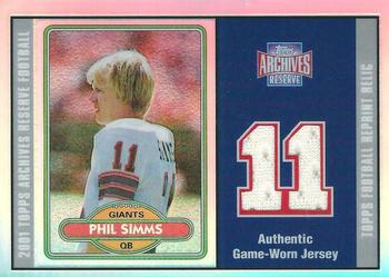 2001 Topps Archives Reserve - Jerseys #ARR-PS Phil Simms Front