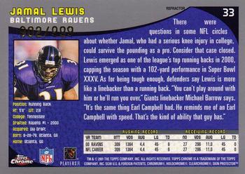 2001 Topps Chrome - Refractors #33 Jamal Lewis Back