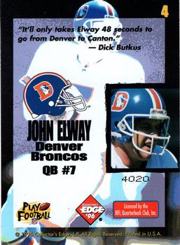 1996 Collector's Edge - Ripped #4 John Elway Back