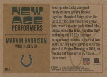 2001 Topps Heritage - New Age Performers #NA3 Marvin Harrison Back