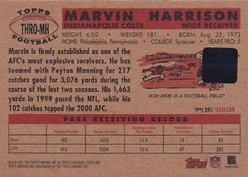 2001 Topps Heritage - Real One Autographs #THRO-MH Marvin Harrison Back
