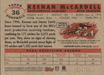 2001 Topps Heritage - Retrofractor #36 Keenan McCardell Back