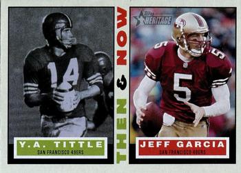 2001 Topps Heritage - Then and Now #TN-TG Y.A. Tittle / Jeff Garcia Front