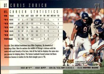 1996 Donruss #73 Chris Zorich Back
