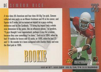 1996 Donruss #226 Simeon Rice Back