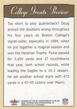 2001 Ultra - College Greats Previews #NNO Doug Flutie Back