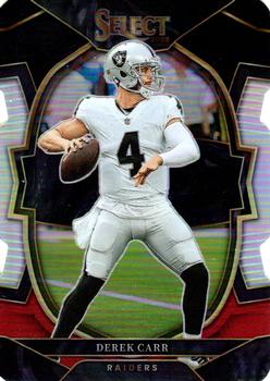 2022 Panini Select - Black and Red Prizm Die Cut #19 Derek Carr Front