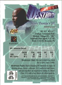 1996 Finest #39 Henry Thomas Back