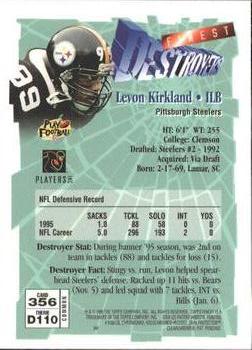 1996 Finest #356 Levon Kirkland Back