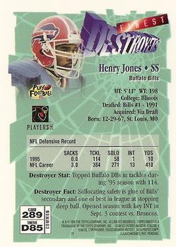 1996 Finest #289 Henry Jones Back