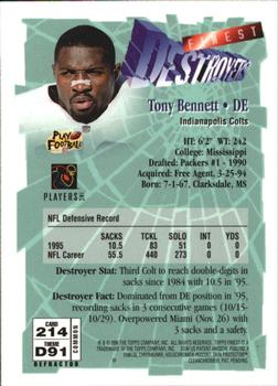 1996 Finest - Refractors #214 Tony Bennett Back