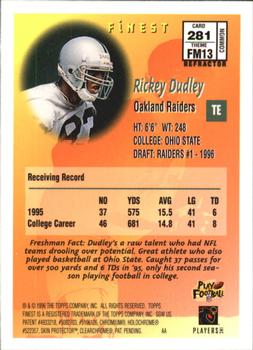 1996 Finest - Refractors #281 Rickey Dudley Back