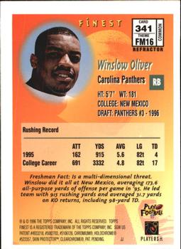 1996 Finest - Refractors #341 Winslow Oliver Back
