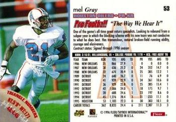 1996 Fleer #53 Mel Gray Back