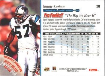 1996 Fleer #20 Lamar Lathon Back
