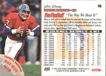 1996 Fleer #40 John Elway Back