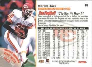 1996 Fleer #66 Marcus Allen Back
