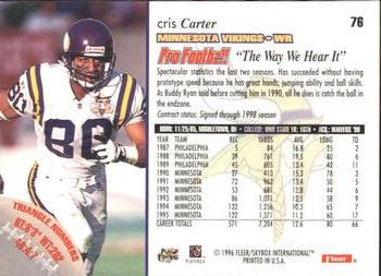 1996 Fleer #76 Cris Carter Back