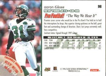 1996 Fleer #96 Aaron Glenn Back
