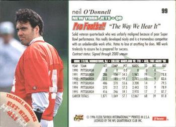 1996 Fleer #99 Neil O'Donnell Back