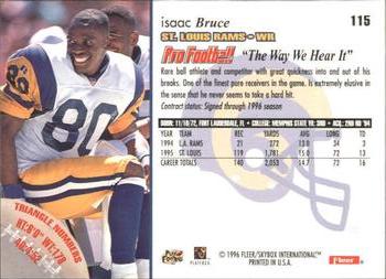 1996 Fleer #115 Isaac Bruce Back