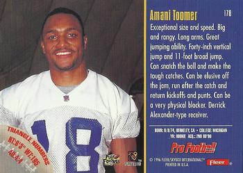 1996 Fleer #178 Amani Toomer Back