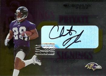 2002 Donruss - Private Signings #PS-10 Chester Taylor Front
