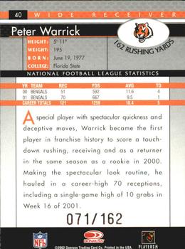 2002 Donruss - Stat Line Career #40 Peter Warrick Back