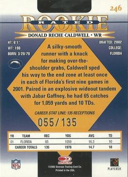 2002 Donruss - Stat Line Career #246 Donald Reche Caldwell Back