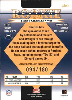 2002 Donruss - Stat Line Career #260 Terry Charles Back