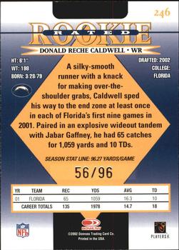2002 Donruss - Stat Line Season #246 Donald Reche Caldwell Back